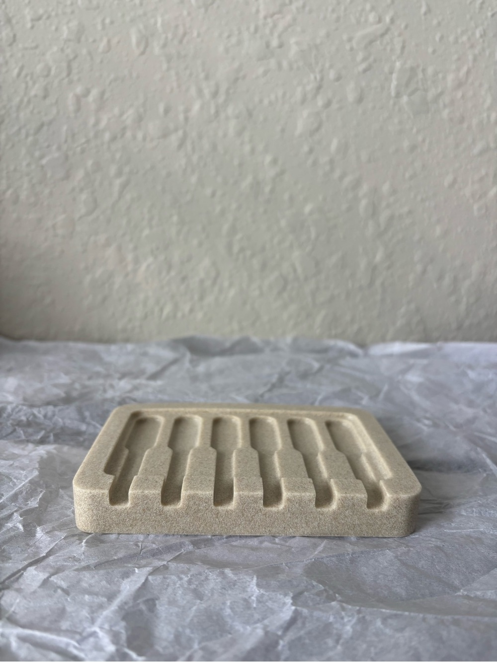UHEY White Stone Effect Soap Dish Holder Dispenser Tray 2 pack
